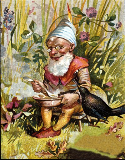 Personnage du nain ou farfadet mangeant de la soupe. - Unknown artist
