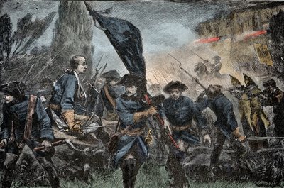 Charles XII de Suède en bataille - Grande Guerre du Nord (1700-1721) : Le roi Charles XII (Carl) de Suède (1682-1728) à la bataille de Poltava (Pultawa, Ukraine), en 1709 contre les armes de Pierre Ier de Russie, dit le Grand (1672-1725) - Unknown artist