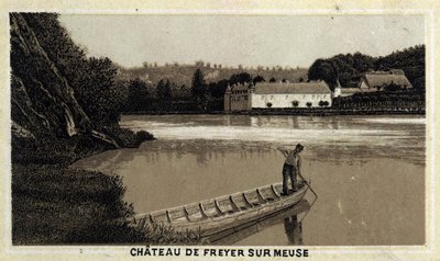 Château de Freyr sur Meuse, Belgique. Chromolithographie de la fin du 19ème siècle - Unknown artist