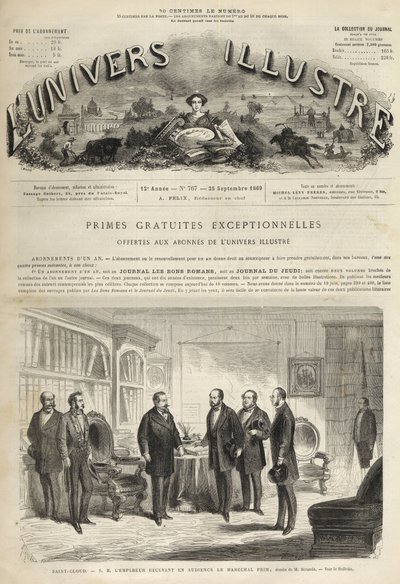 Château de Saint-Cloud Napoléon III recevant Juan Prim (général et homme d