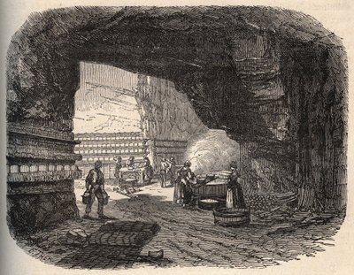 Fromages - caves de roquefort - gravure dans « PATRIE » - DESCRIPTION PICTURESQUE DE LA FRANCE EN 6 VOLUMES PAR LUCIEN HUARD - fin 19ème siècle - Unknown artist