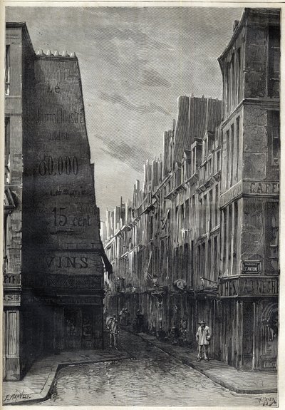 Épidémie de choléra à Paris - rue Sainte Marguerite - gravure dans « Le journal illustré » de 1884 - Unknown artist