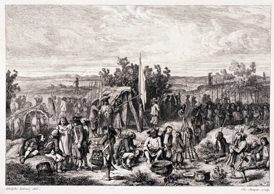 Chouans au bivouac - dans « La Bretagne ancienne et moderne » par Pitre-Chevalier, édité par W. Coquebert - Unknown artist