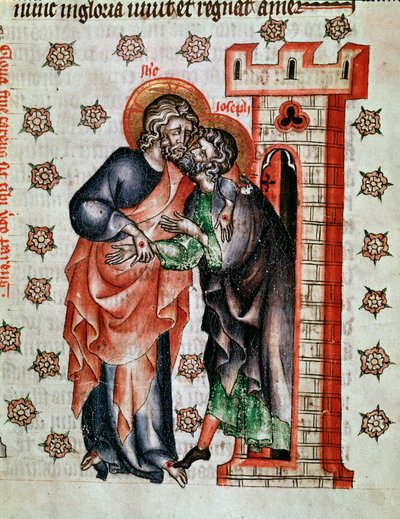 Adieu du Christ (Jésus-Christ et adieu de Joseph) Miniature peinte dans « La Passion de l