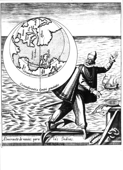 Christophe Colomb - dans "Nova Tipus Transacto Navigatio Novi Orbi" par Philoponus Honorius - Unknown artist