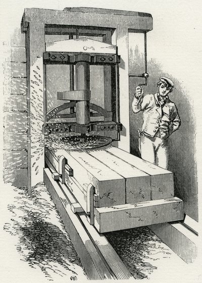 Machine à raboter circulaire utilisée lors de la construction du Crystal Palace, Londres - Unknown artist