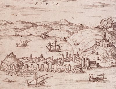 Ville de Septa (Ceuta) au début des années 1600, gravure - Unknown artist