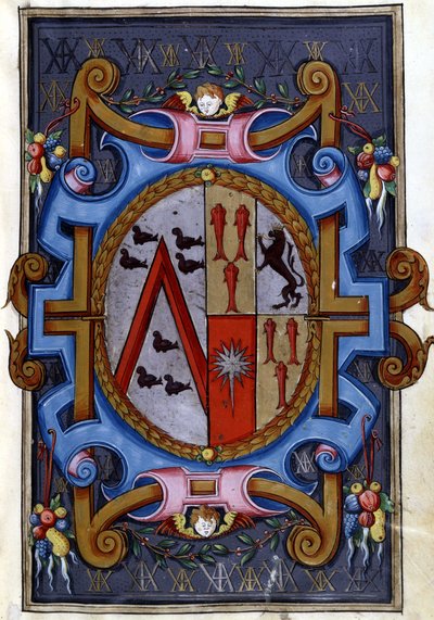 Blason, "La mort de Rodomont et sa descente aux enfers" - Unknown artist