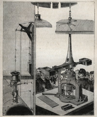 Pièce de monnaie : La balance à vapeur de la Monnaie de Londres. Gravure de 1885 dans 