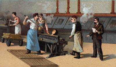 Fabrication de pièces de monnaie, lames d