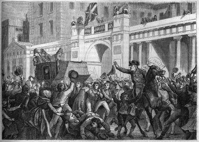 Le marquis de Lauriston transporté en triomphe par le peuple de Londres en 1801 - Unknown artist