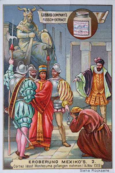 Conquête du Mexique : Cortés arrêtant le roi Montezuma II - Unknown artist