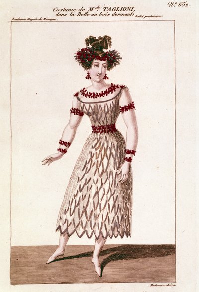 Costume de la danseuse Maria Taglioni (1804-1884) dans le ballet "La Belle au bois dormant" de Piotr Ilitch Tchaïkovski - Unknown artist