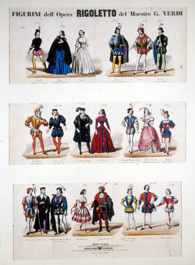 Costumes de "Rigoletto" de Giuseppe Verdi, basé sur le roman "Le Roi s
