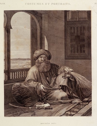 Costumes et portraits : Mourad Bey (1750-1801) chef mamelouk (Murad Bey chef mamelouk égyptien) dans "Description de l