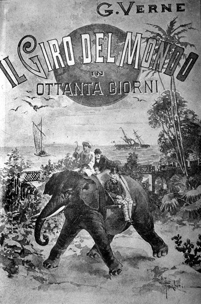 Couverture de Le Tour du monde en 80 jours de Jules Verne (1828 - 1905) - Unknown artist