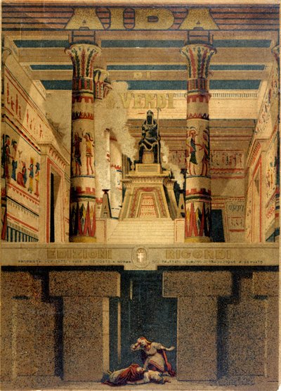 Couverture de la première partition de « Aida » de Giuseppe Verdi. Édition Ricordi. - Unknown artist