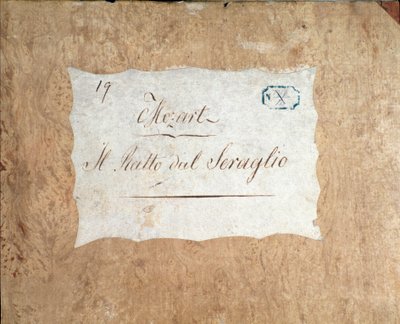 Couverture de la partition pour Die Entführung aus dem Serail, opéra de Mozart, version Lichtenthal (1838) - Unknown artist