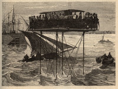 Grue de dégrossissage de Saint-Malo à Saint-Servan - (Saint-Malo à Saint-Servan) gravure dans "PATRIE - DESCRIPTION PICTURESQUE DE LA FRANCE EN 6 VOLUMES" par Lucien Huard - fin 19ème siècle - Unknown artist