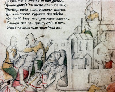 Croisés attaquant une forteresse maure Illustration pour le poème toscan 