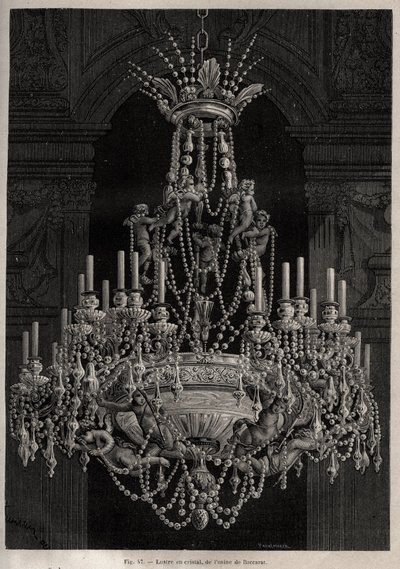 Lustre en cristal de la manufacture de Baccarat - gravure dans 