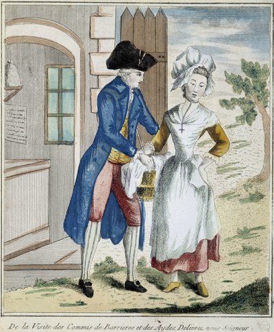 Douanes : taxe de barrière - caricature vers 1800 - Unknown artist