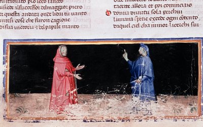 Dante (en bleu) et Virgile (chant 3 de l