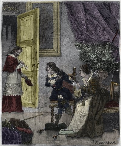 Jour des Dupes 1630 - Au moment où Marie de Médicis plaidait sa cause, le cardinal Richelieu entra - illustration dans « Paris à travers les siècles » par Knee-Lac - Unknown artist