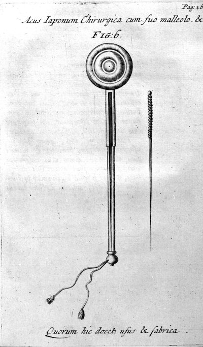 De Acupunctura par W.Ten Rhijne. Londres 1683. Premier texte occidental traitant de l