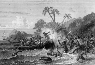 Mort de De Langle aux Îles des Marins. - Unknown artist