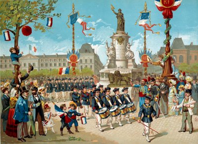 Défilé des enfants des bataillons scolaires sur la Place de la République le 14/07/1883 à Paris - Unknown artist