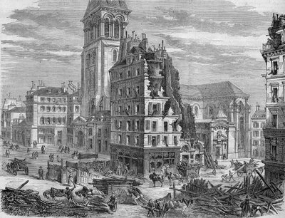 Démolitions de la Place Saint Germain des Prés, pour le percement de la Rue de Rennes en 1867. - Unknown artist