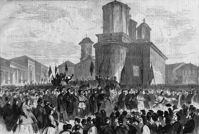 Manifestation à Bucarest pour le prince Charles de Hohenzollern-Sigmaringen, nouveau roi de Roumanie - Unknown artist