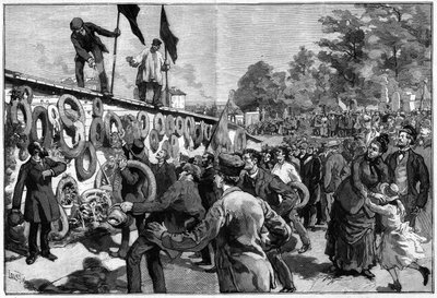 Manifestation des anarchistes au Père Lachaise devant la sépulture des fédérés le 27 mai 1888 - Unknown artist