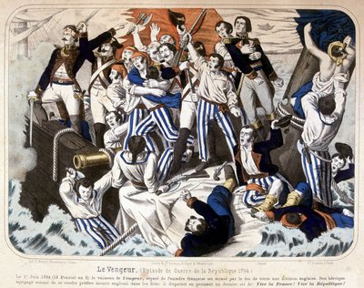 Destruction du navire « Le Vengeur » par la flotte anglaise, 1er juin - Unknown artist