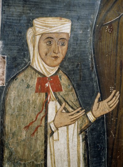 Saramalyna Anastasie dévote en vêtements du XIVe siècle, fresque dans l