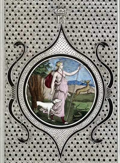 Diane (Artémis) chasseresse. Gravure du XIXe siècle - Unknown artist