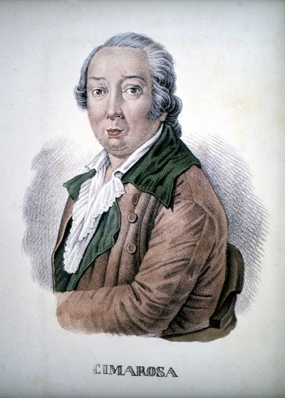 Domenico Cimarosa (1749 - 1801), Gravure en couleur du 19ème siècle - Unknown artist