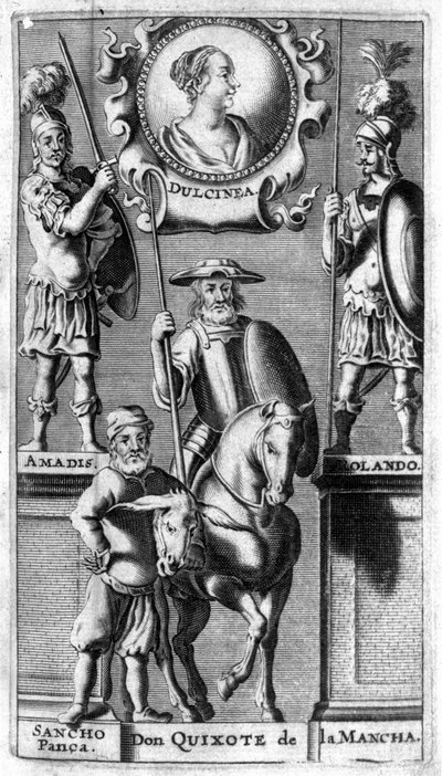 Don Quichotte de Cervantes. Frontispice de l