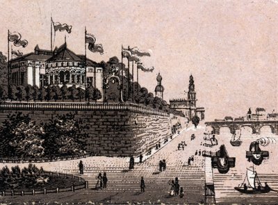Dresde, Allemagne : vue du Belvédère dans « Le Monde Illustré 168 vues » sans date (fin XIXe siècle) - Unknown artist