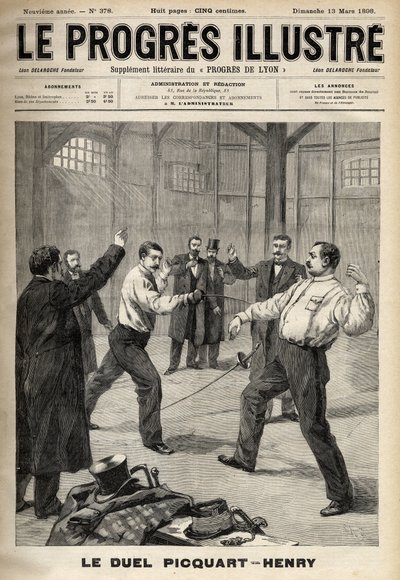 Affaire Dreyfus : Le duel entre le lieutenant-colonel Georges Picquart (1854-1914) et Hubert Henry (1846-1898) - Unknown artist