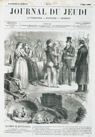 Edmond Dantès, le Comte de Monte Cristo donne une réception - dans "Le Journal du Jeudi" du 03/05/1860 - Unknown artist