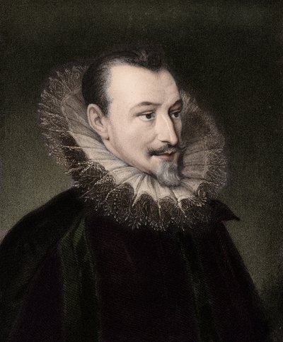 Edmund Spenser c1552/3-1599 - gravure - 19ème siècle - Unknown artist