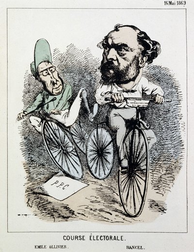 Course électorale à vélo : Emile Ollivier et Bancel - Unknown artist