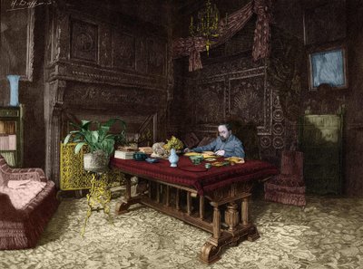Émile Zola (1840-1902) dans son bureau à Médan - Unknown artist