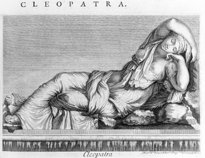 Gravure représentant Cléopâtre (-69 - -30). XIXe siècle. - Unknown artist