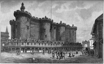 Gravure représentant le quartier de la Bastille, avec la prison, en 1788. - Unknown artist