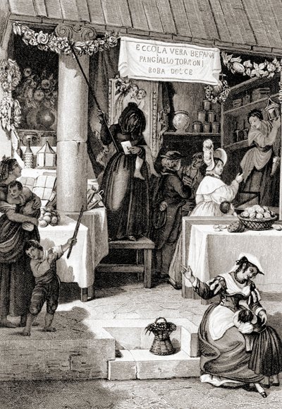 Gravure représentant la fête de la Befana - Unknown artist