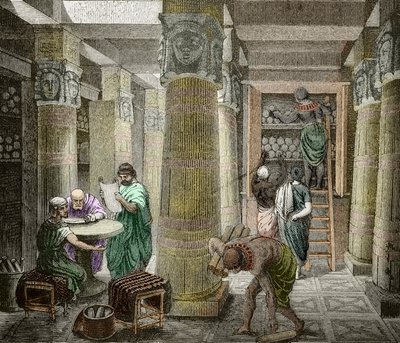 Érudits dans la bibliothèque d