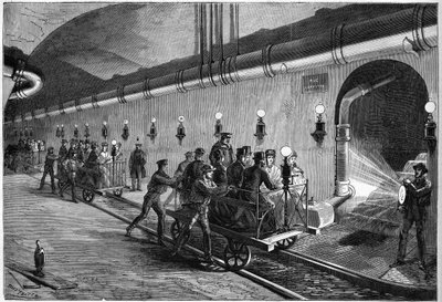 Excursion dans les égouts de Paris en 1872. - Unknown artist
